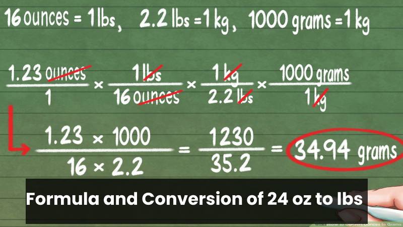 Formula and Conversion of 24 oz to lbs